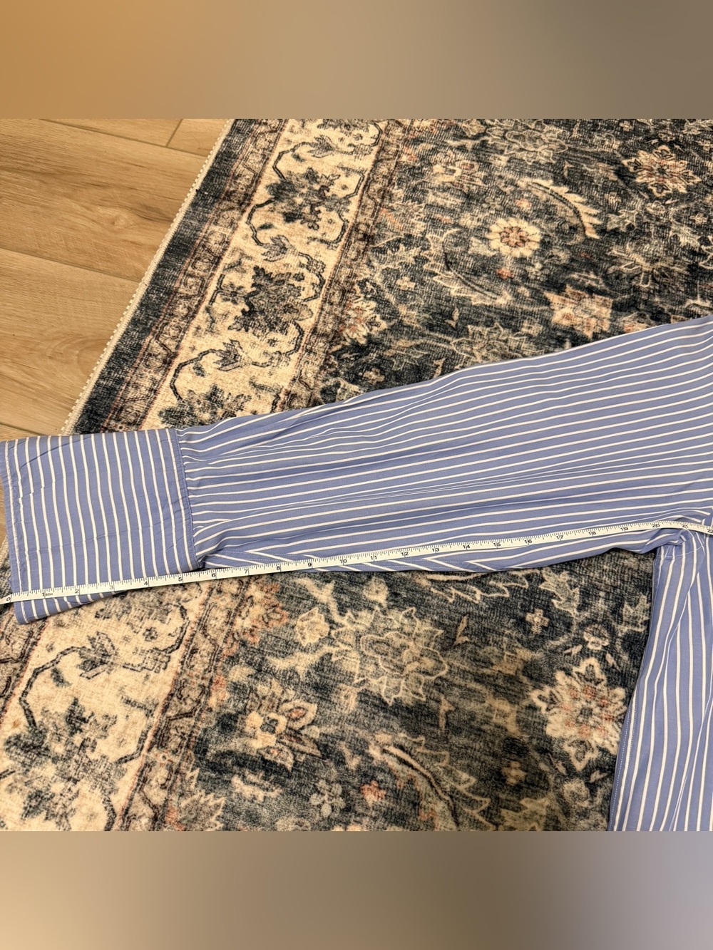 🦕 Charles Tyrwhitt| EUC Men’s Blue White Stripe Cotton Dress Shirt 16/33 - Picture 6 of 10